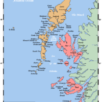 Mapa de las Islas Hébridas: Interiores y Exteriores